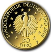 Золотая монета 20 Евро «Дуб» фото
